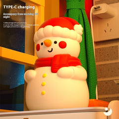 Snowman Night Light Christmas Bedroom Bedside Silicone Night Lamp Sleeping Light