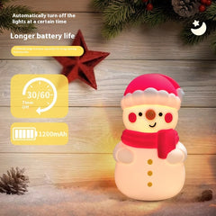 Snowman Night Light Christmas Bedroom Bedside Silicone Night Lamp Sleeping Light