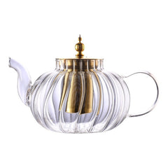 Glass Teapot Striped Tea Set Tea Water Separation Stainless Steel