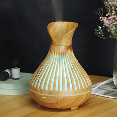 New Aroma Diffuser 500ml Wood Grain Humidifier Household Hollow Vase Humidifier