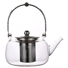 Copper Handles Steel Leakage Borosilicate Household Filter Glass Teapot