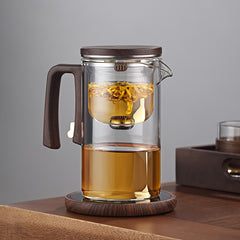 Small Waist One-click Magnetic Filter Glass Teapot